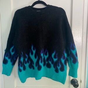 ADIKA Sweater with Blue Flames